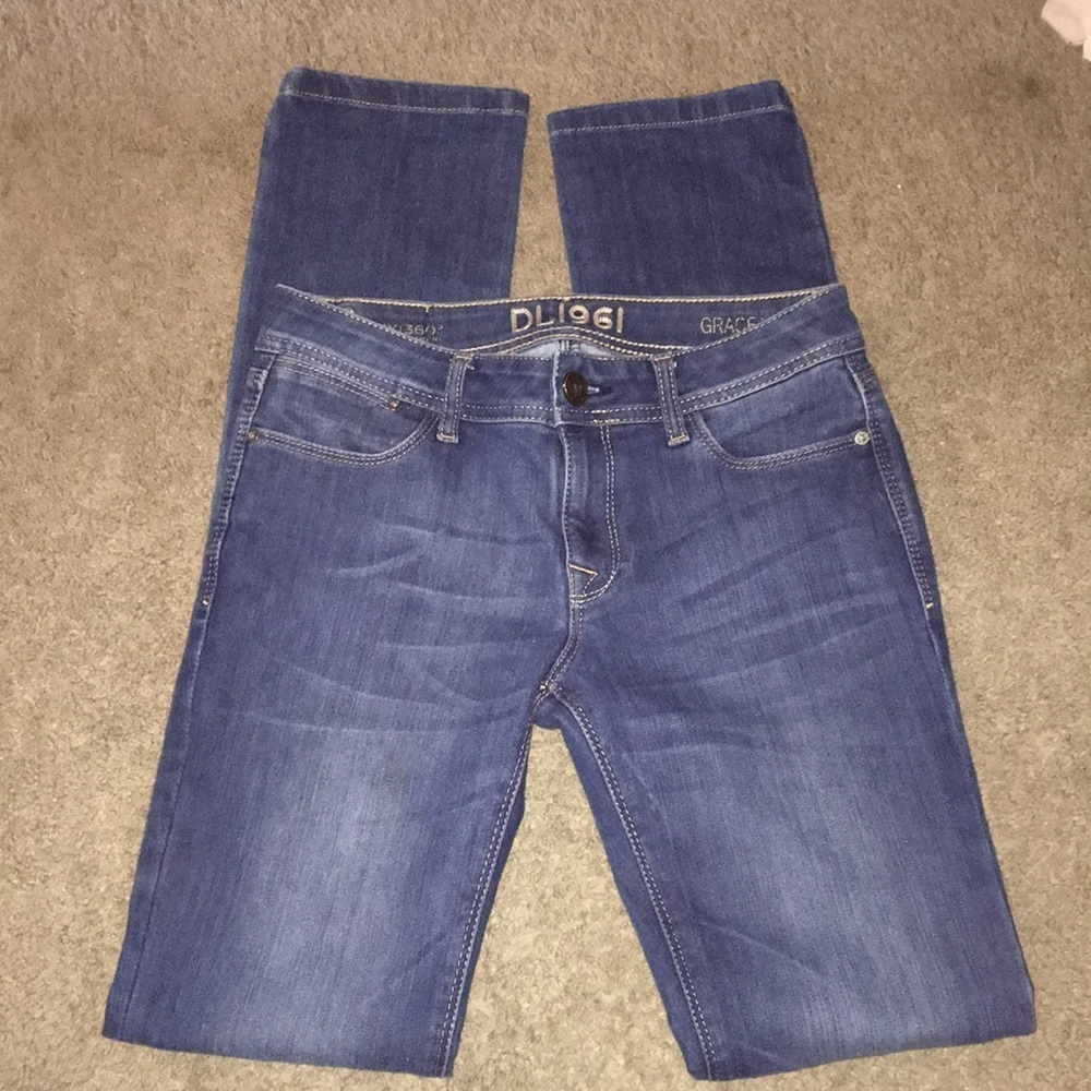 DL 1961 Grace High Rise Straight Mosh Jeans
